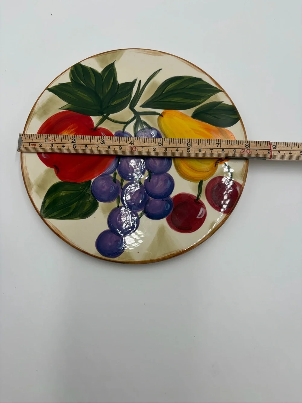 Hand-Painted Fruit Ceramic Coasters - Red, Yellow & Purple